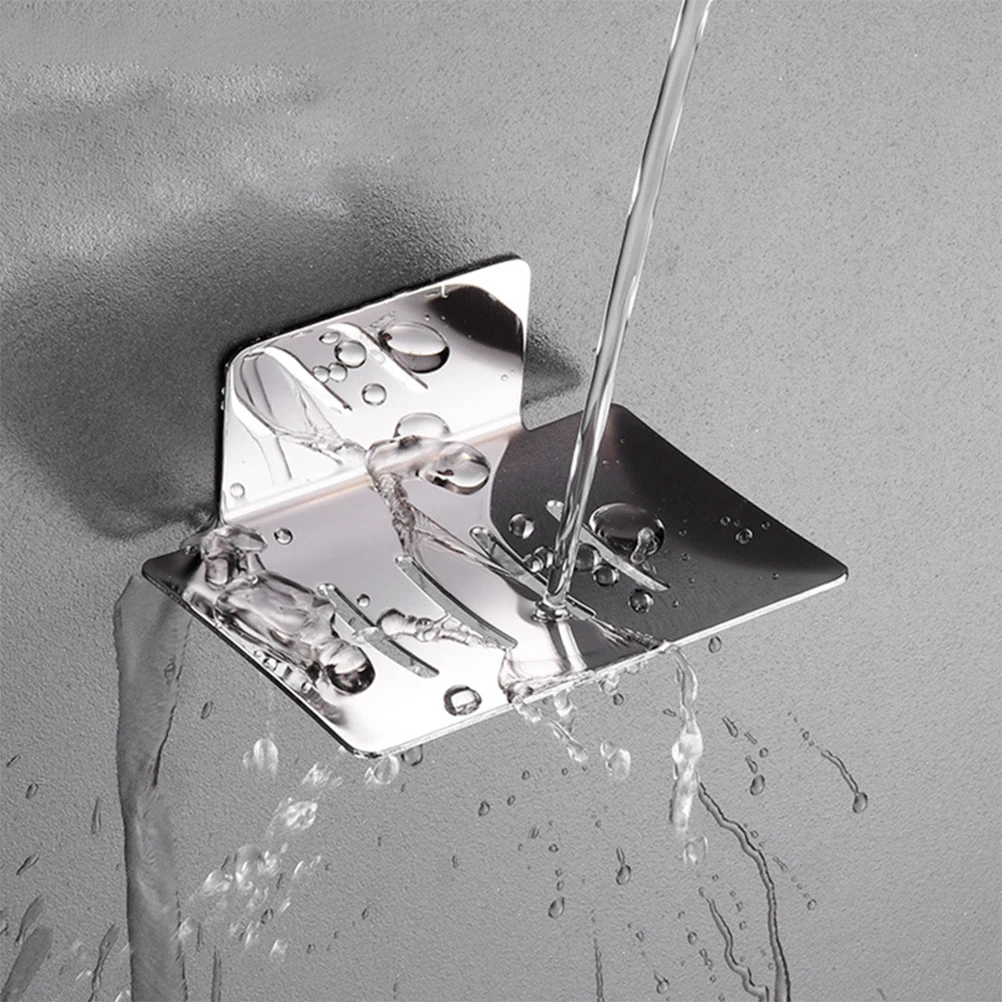 

Stainless Steel Soap Holder Safe Draining Box Design Ideal Tiles Walls Glass Bathroom Kitchen Plastic Dish Wall Mounted