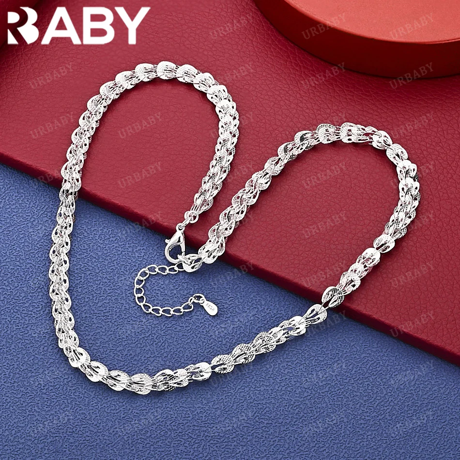 

URBABY 925 Sterling Silver 45cm Hollow Shell Necklace Anniversary Gift Popular Wild Fashion Romantic Jewelry