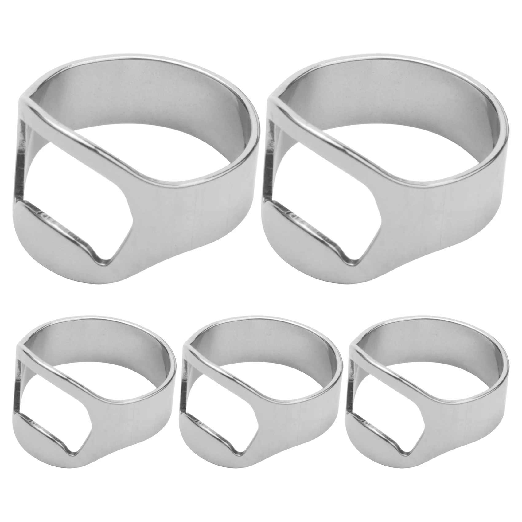 NOCM 5x Silver Stainless Steel Metal Finger Thumb Keyring Ring Beer Bottle Opener Bar