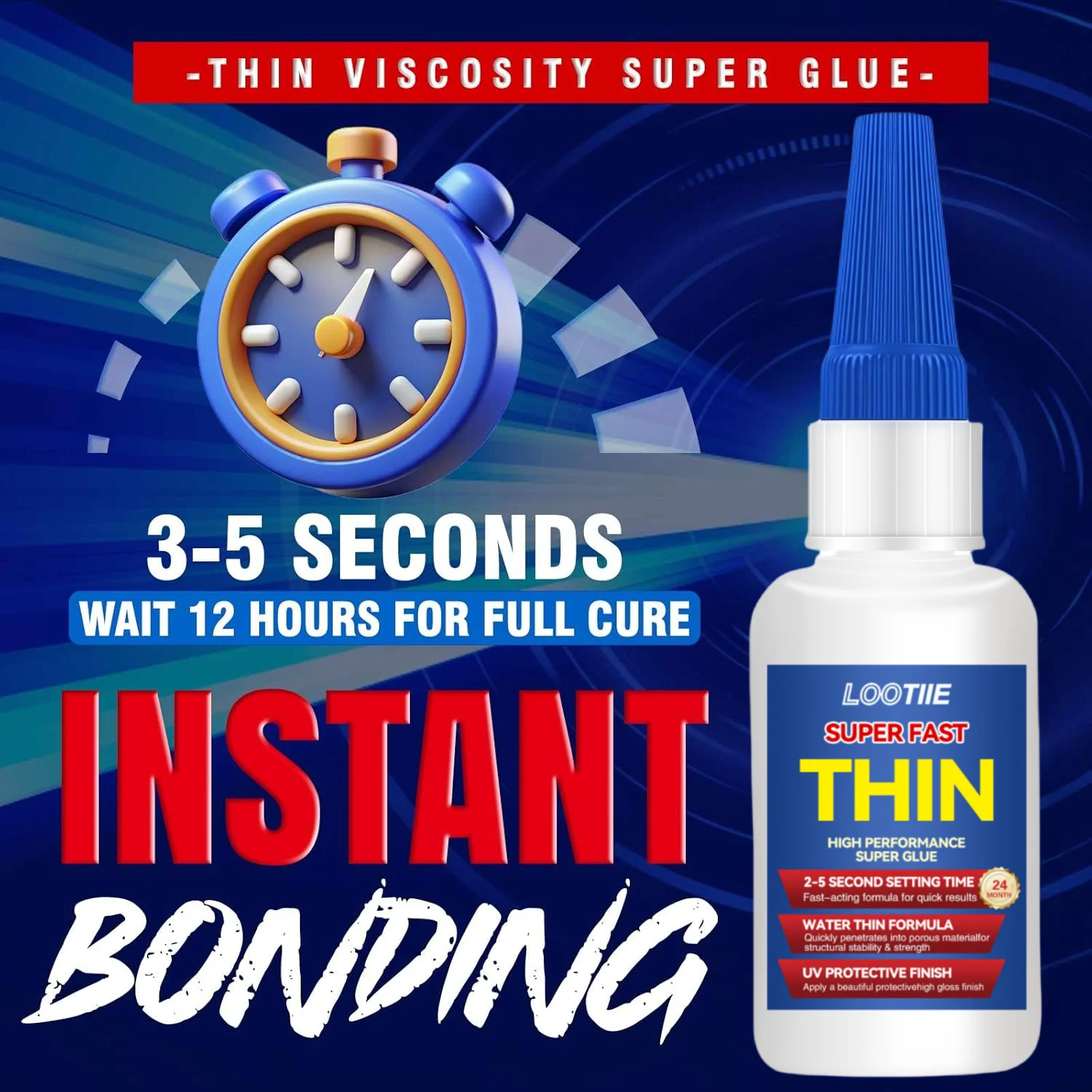 กาวซุปเปอร์อเนกประสงค์ 50 กรัม (1.76 ออนซ์) - กาวแข็งแรงโปร่งใสสําหรับพลาสติก ไม้ โลหะ งานฝีมือและการซ่อมแซม พันธบัตรทันที ฟา