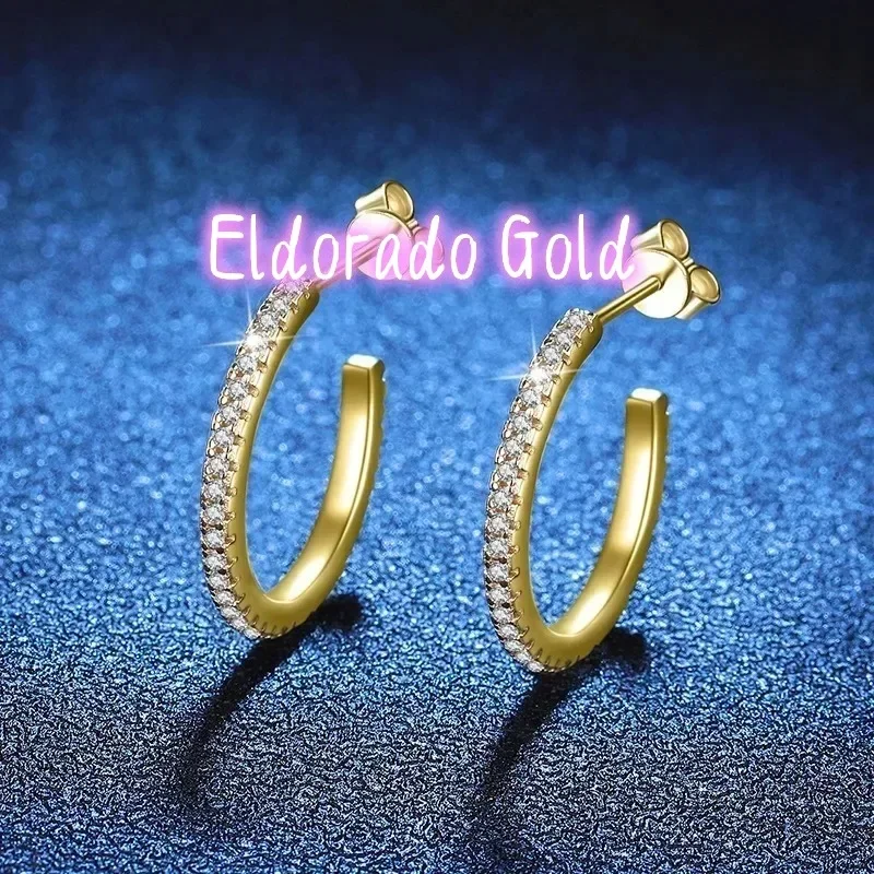 

Серьги Eldorado Gold Luxury из 100% настоящего золота 18 карат с бриллиантами и муассанитами для женщин