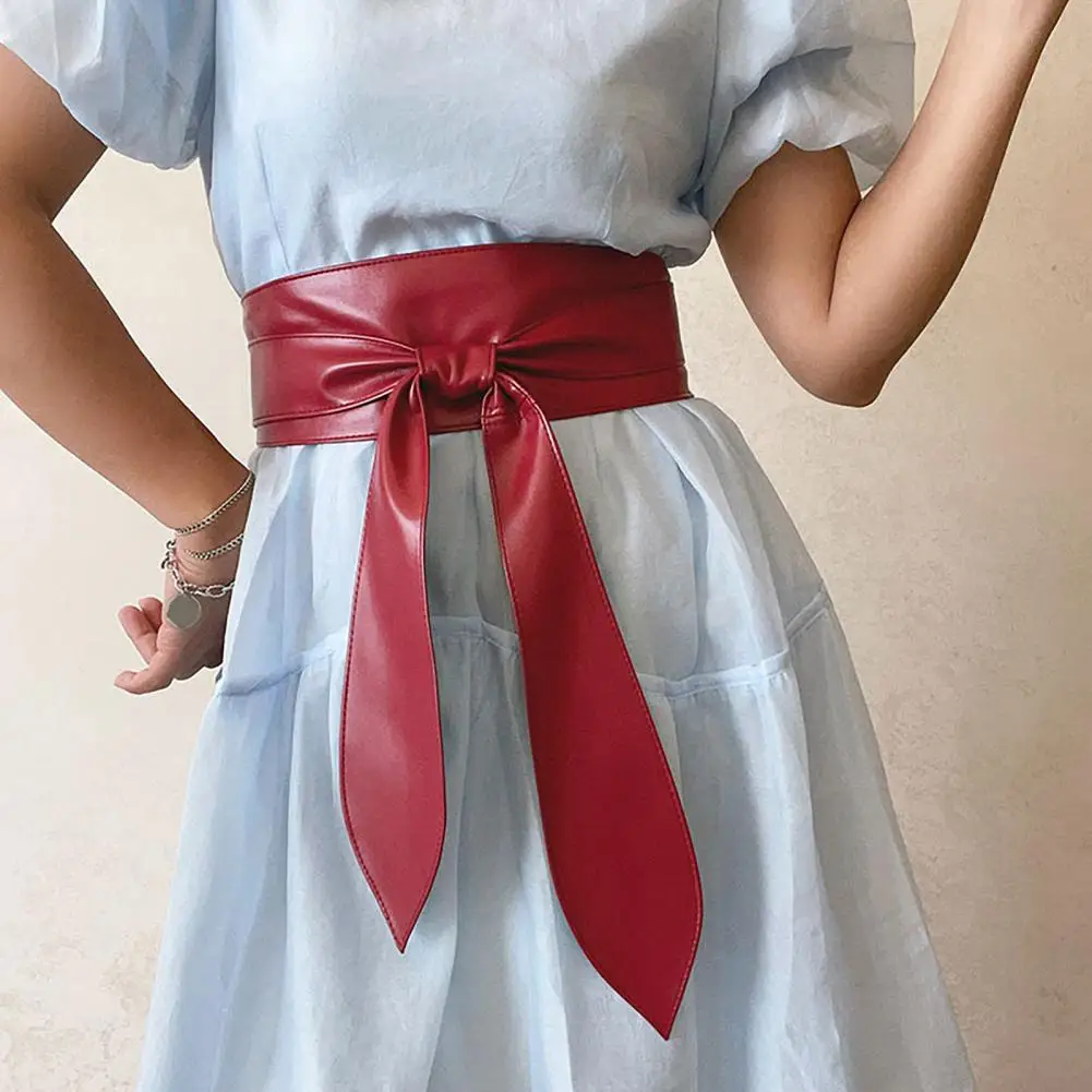 Cintura dal design retrò Cintura da donna elegante a tesa larga per abiti Cappotti Cintura stretta in similpelle dal design retrò Versatile