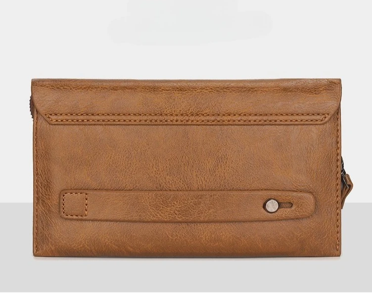 New Casual Men's Business Clutch with Multiple Compartments, Large Capacity Phone Case, PU Leather Outdoor Travel Storage Bag