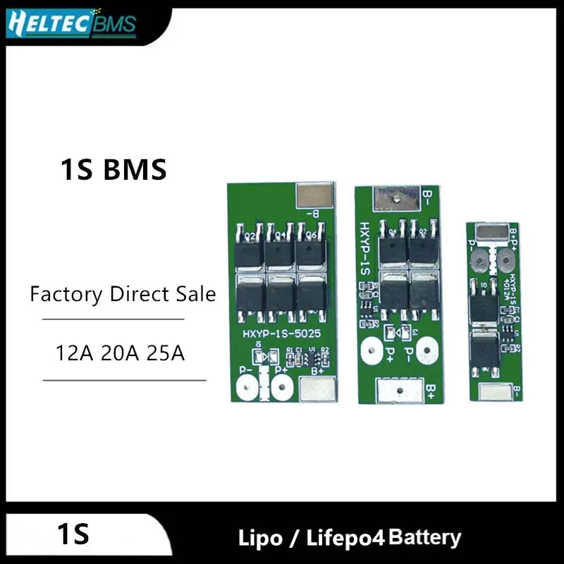 BMS 1S 12A 20A 25A 3.7V lithium battery protection board 18650 4.2V charging voltage/short circuit/overcharge prevention