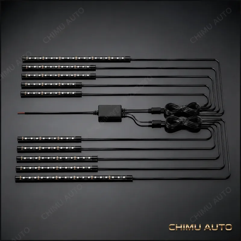 【CHIMU AUTO】 RGB LED Strip Light for Motorcycle Electric Vehicle with Bluetooth APP Voice Control Remote Control Atmosphere