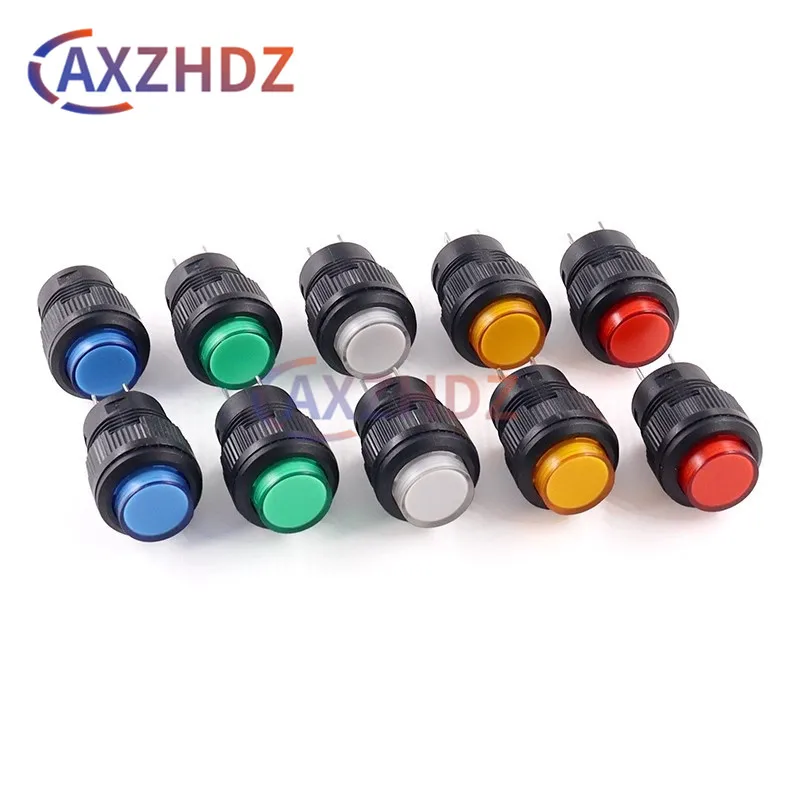5PCS 16MM R16-503 Self-lockin Latching/Momentary Push Button Switch With 5Color LED Lighting 4Pin R16-503/AD/BD