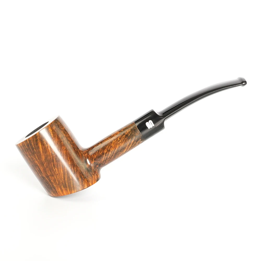 MUXIANG handmade briar tobacco pipe small pipe beginner gift curved handle hammer pipe 3mm pipe channel bowl inner diameter 20mm