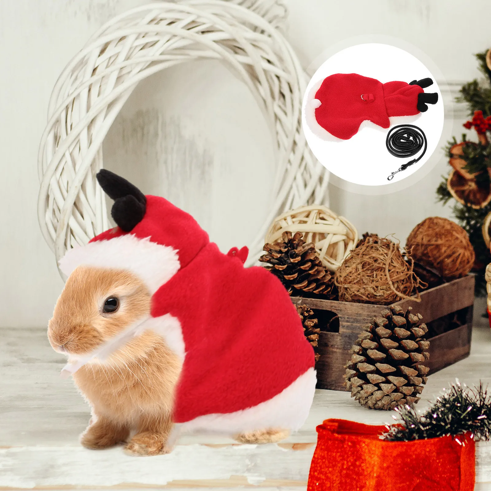 

Pet Leash Set Adjustable Bunny Harness For Small Animals Outdoor Walking Rabbit Leash Kit Pets Traction Rope Small Pet