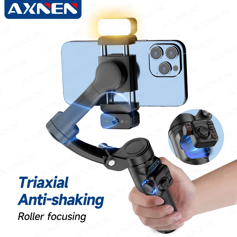 M02 Stabilizer 3 Axis Handheld Gimbal Face Tracking Selfie Stick for Smartphone Wireless Remote Mobile Phone Shooting Vlog Video