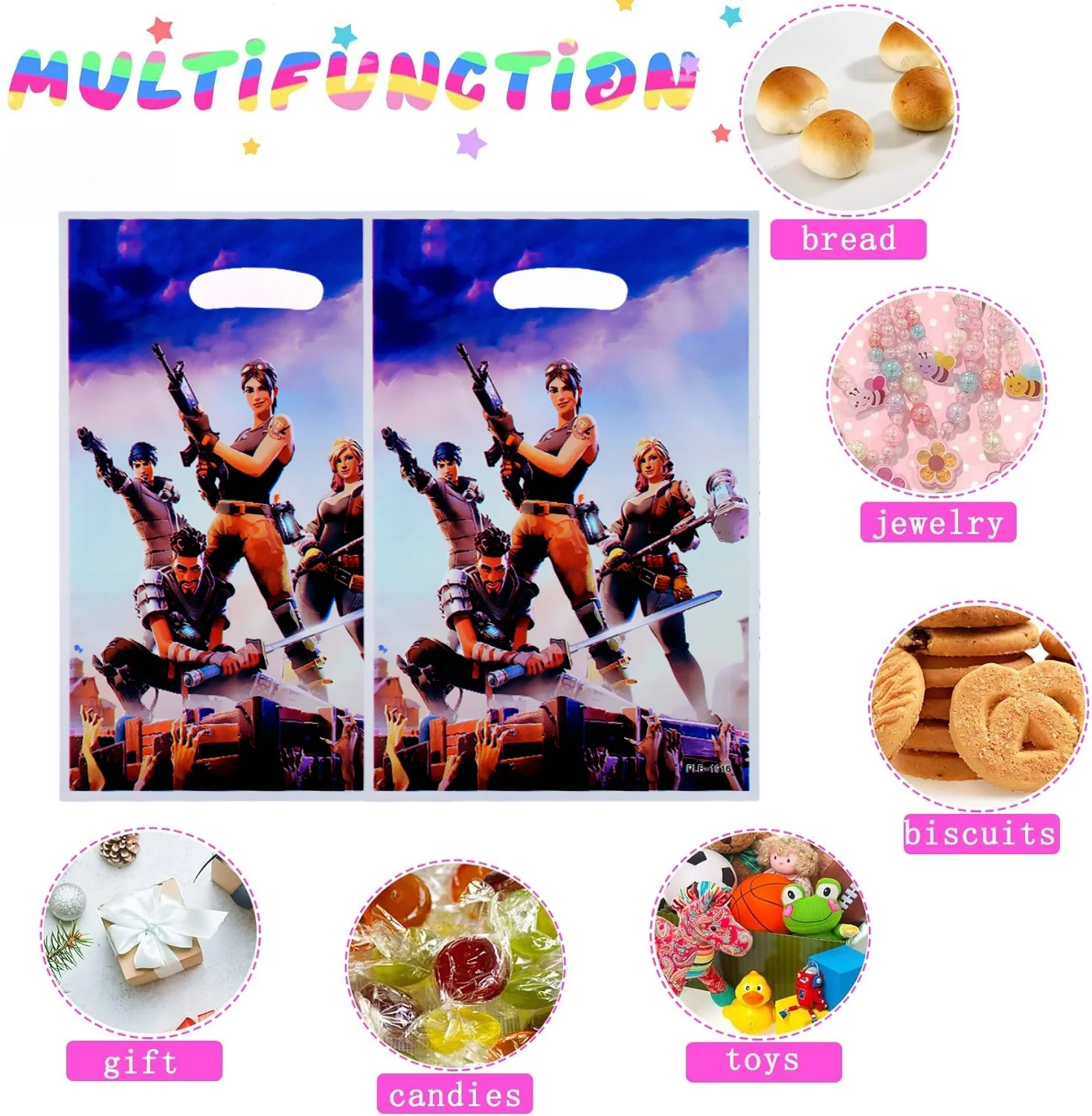 Shooting Game Fortnition Gift Bags Birthday Party Decor Goody Biscuit Package Candy Bag Baby Shower Kids Gifts Party Supplies