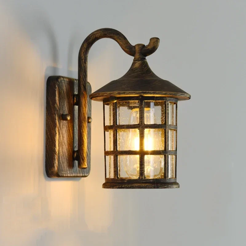 Retro Outdoor Waterproof Wall Light, Corredor americano Varanda Luz, Iluminação do jardim, moderno, à prova de chuva, E27