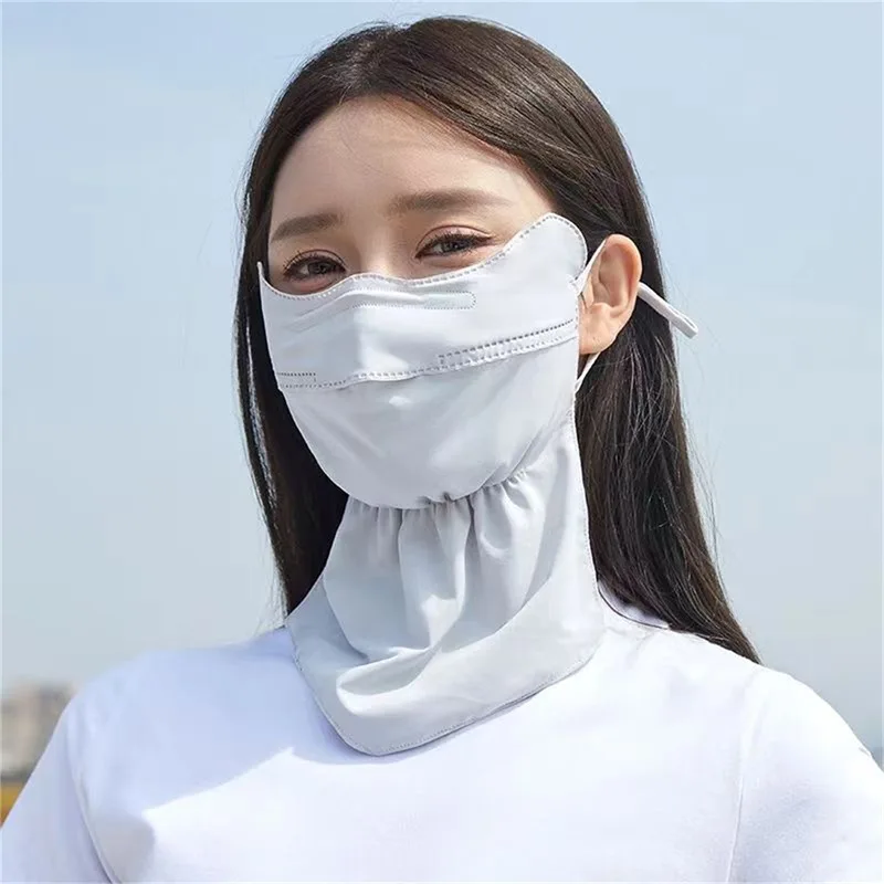 

Women Face Cover Ice Silk Sunscreen Mask Summer Anti-UV Breathable Cycling Scarf Sun Protection Hiking Neck Balaclava