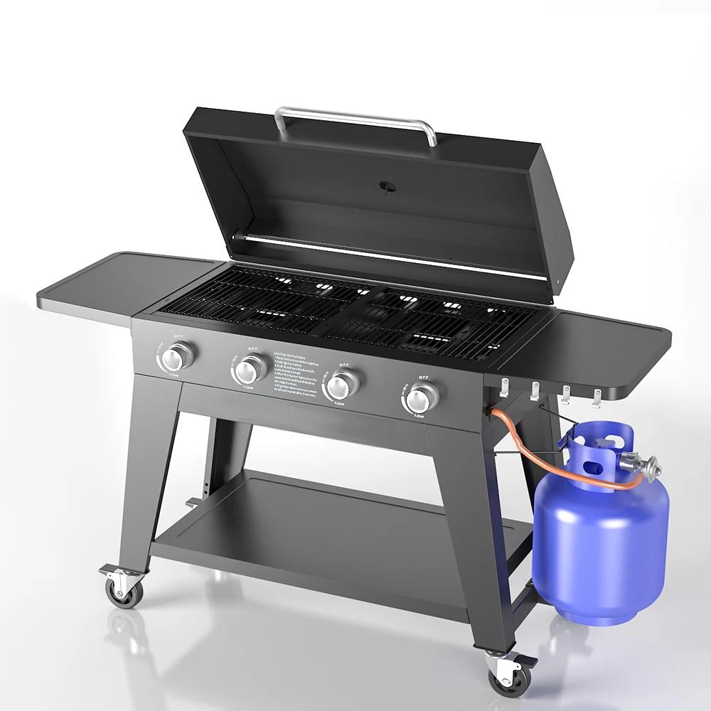 

Outdoor Grills Cooking Stove Removable BBQ Propane Camping Gas Barbecue Stove Flat Top Griddle Grill