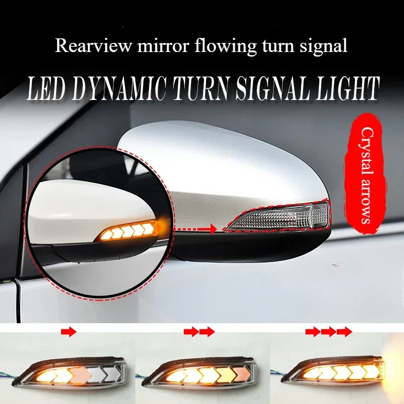 Rearview Mirrors Yellow Flowing Turn Signals for Toyota Camry Corolla Altis Prius Yaris