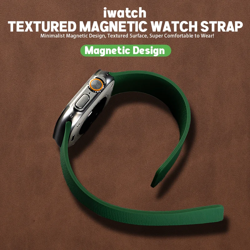 

Магнитный ремешок для Apple Watch в минималистском стиле, приятная для кожи текстура, совместимый с чехлами Apple Watch Ultra и Iwatch