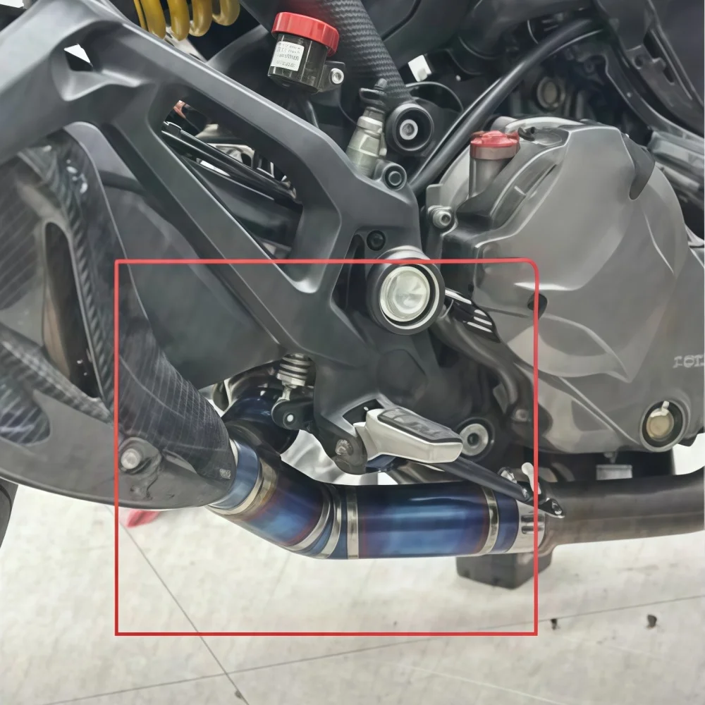 For Ducati Monster 950 FST Mid Exhaust Link Pipe, Titanium Alloy Option, Direct Fit, Stable Exhaust Tone Moto Escape
