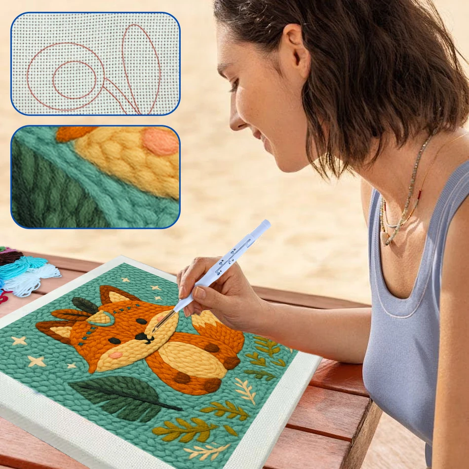 

GATYZTORY punch embroidery needle embroidered kit Cross stitch kits Yarn framed crafts for adults Hobby crafts supplies adults