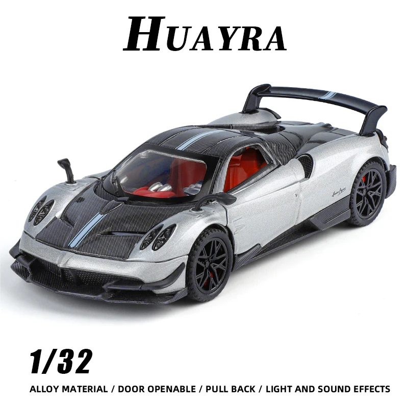 1:32 Pageni Huayra BC Sports Car High Precision Alloy Model Accurate Reduction Sound Light Hobby Collect Kids Toys Christmas Gif