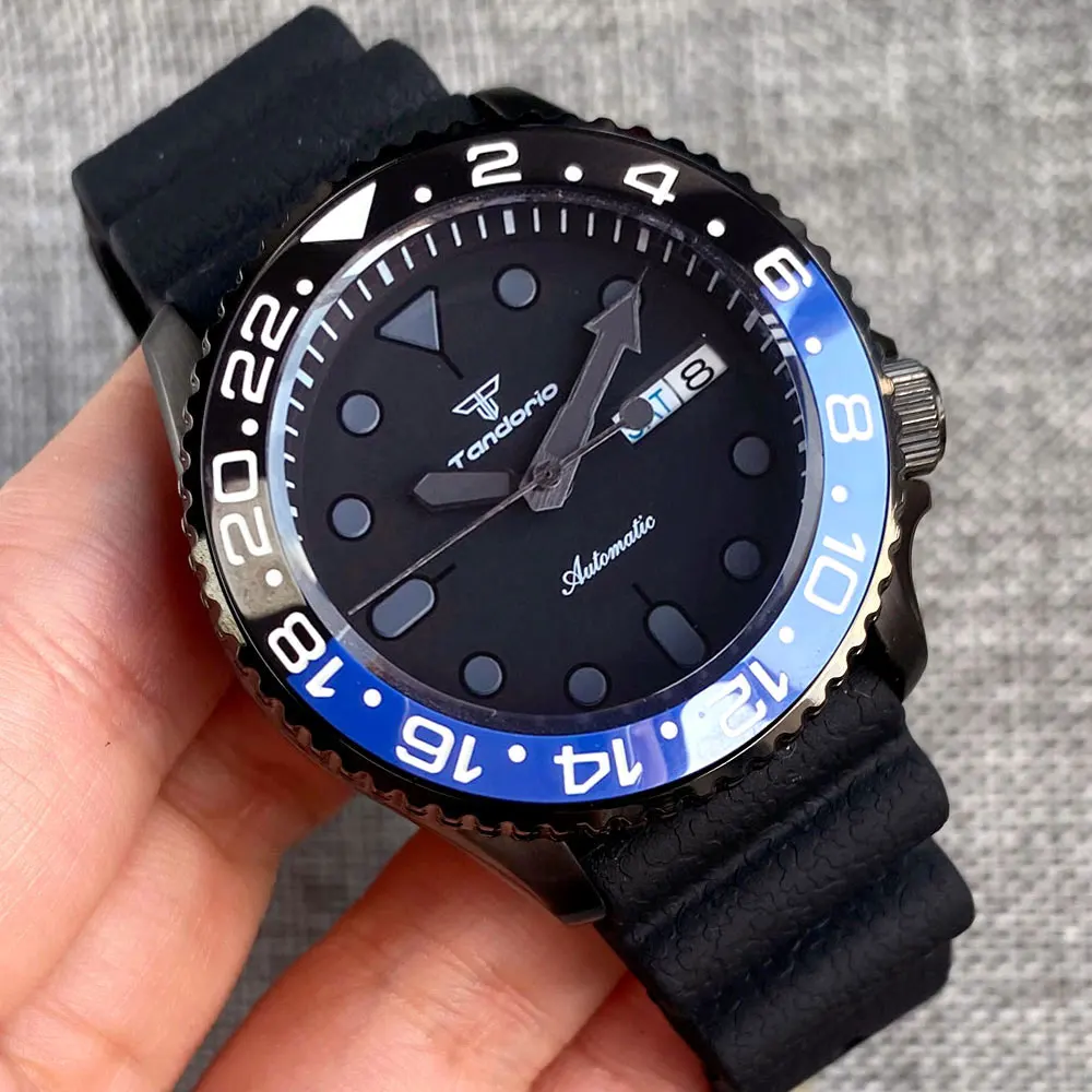 Schwarz skx mod nh36 mechanische Uhr Männer unter schwarzem Zifferblatt gewölbtes Saphirglas 20bar wasserdicht 3,8 Klicks Lünette Taucher uhr