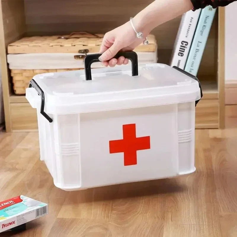 Portable First Aid Kit Medicine Storage Box Medical Kit Storage Organizer Household Double Layers Medicine Boxes Emergency Box