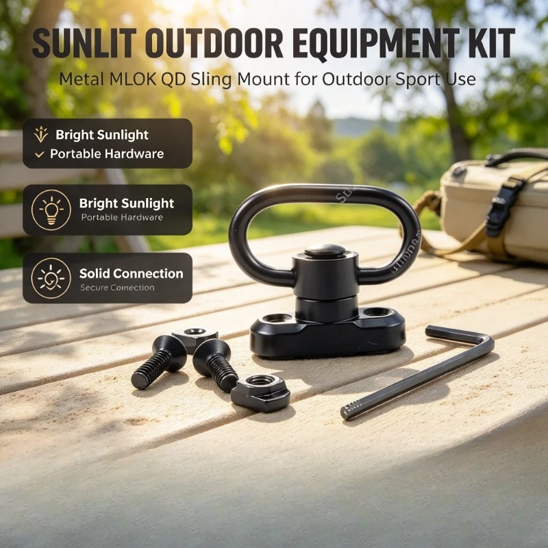 Universal MLOK QD Swivel Loop Metal Floating Cup Bracket High Load Design Outdoor Sport Wargame Sling Connector