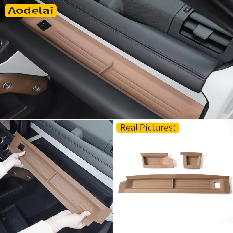 3 pieces left driving suitable for 2020-2025 Land Rover Defender 90 110 130 console storage box cushion protection pad silicone