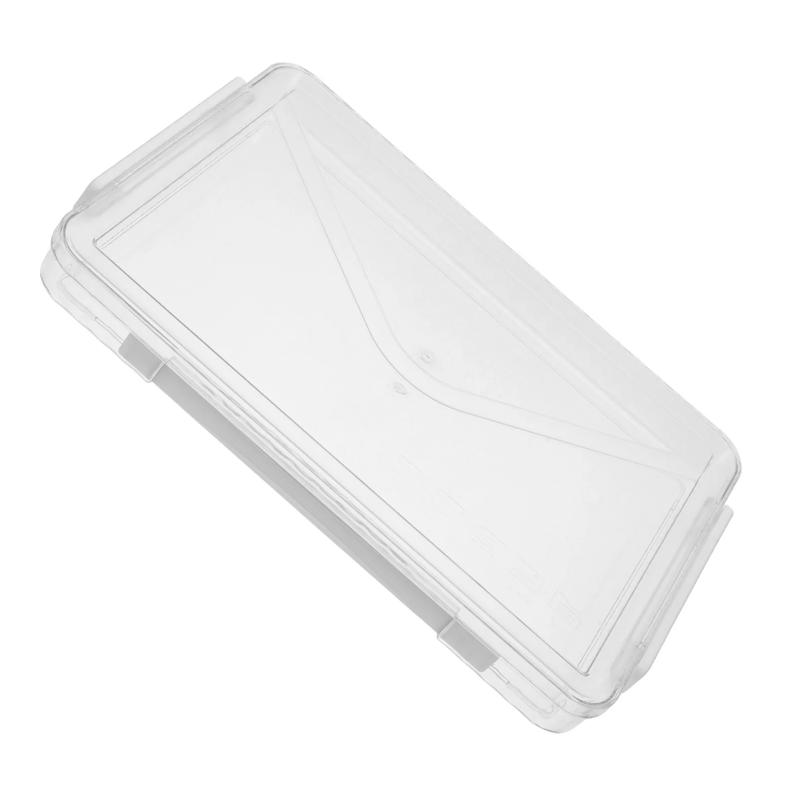 

Portable Document Storage Box High Clarity PET Material Fliptop Latch Water Resistant Plastic File Box Handle Desk Organizer