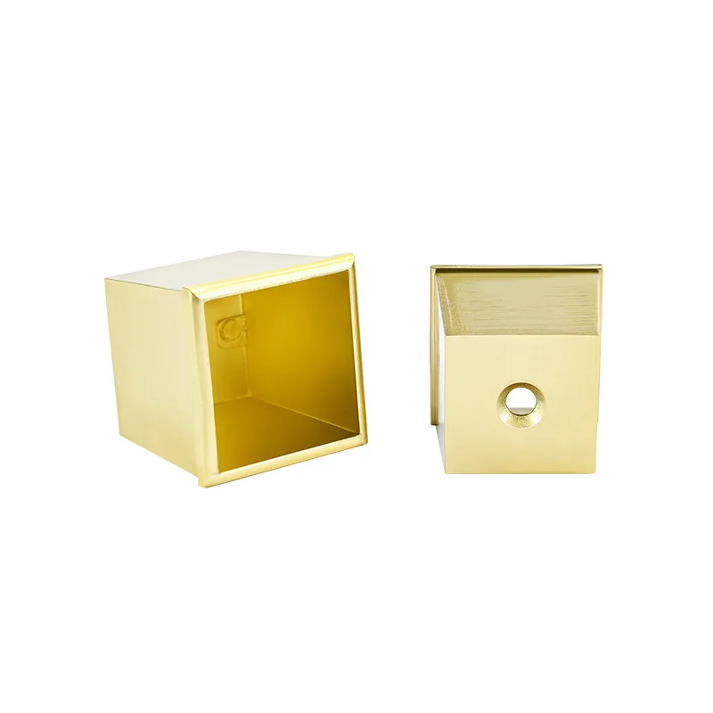 4Pcs Square Brass Leg Tip Cups End Cap For Midcentury Sofa Bed Cabinet