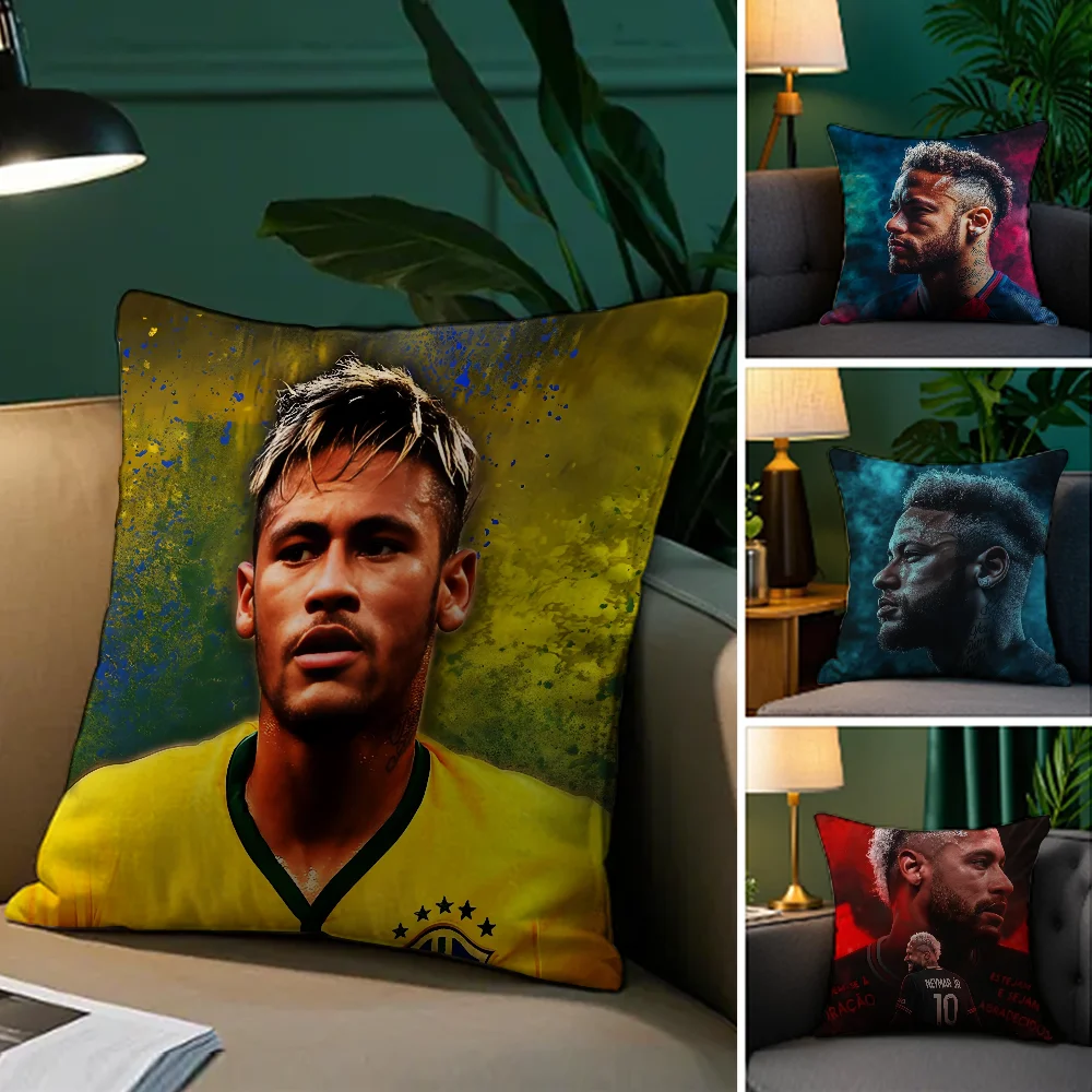 

Football Star N-NEYMAR JR Pillow Case Plush Fabric Soft Double Sided Print Sofa Cushion Cover Throw Pillow Covers