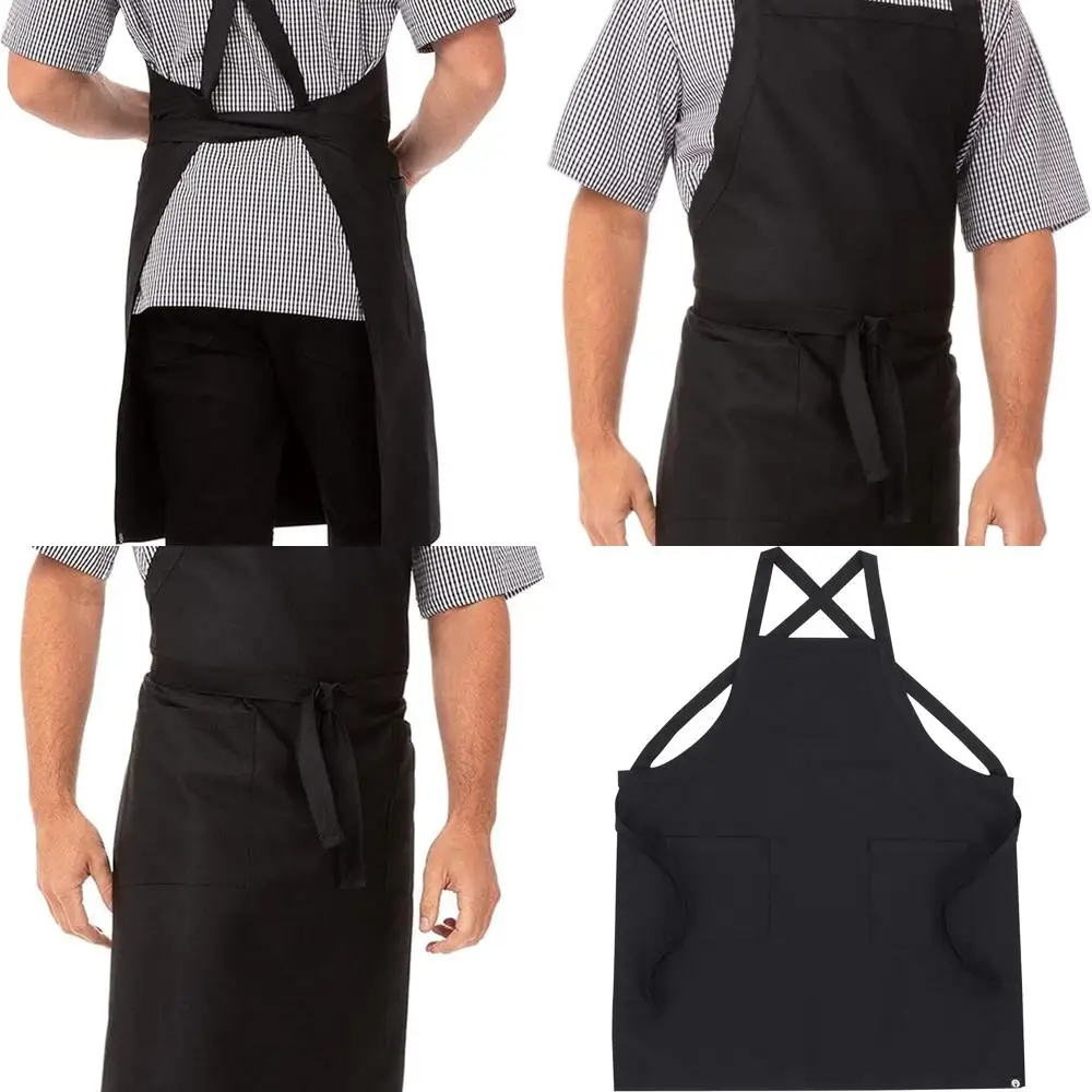 

Unisex Chef's Cross-Back Kitchen Bib Apron