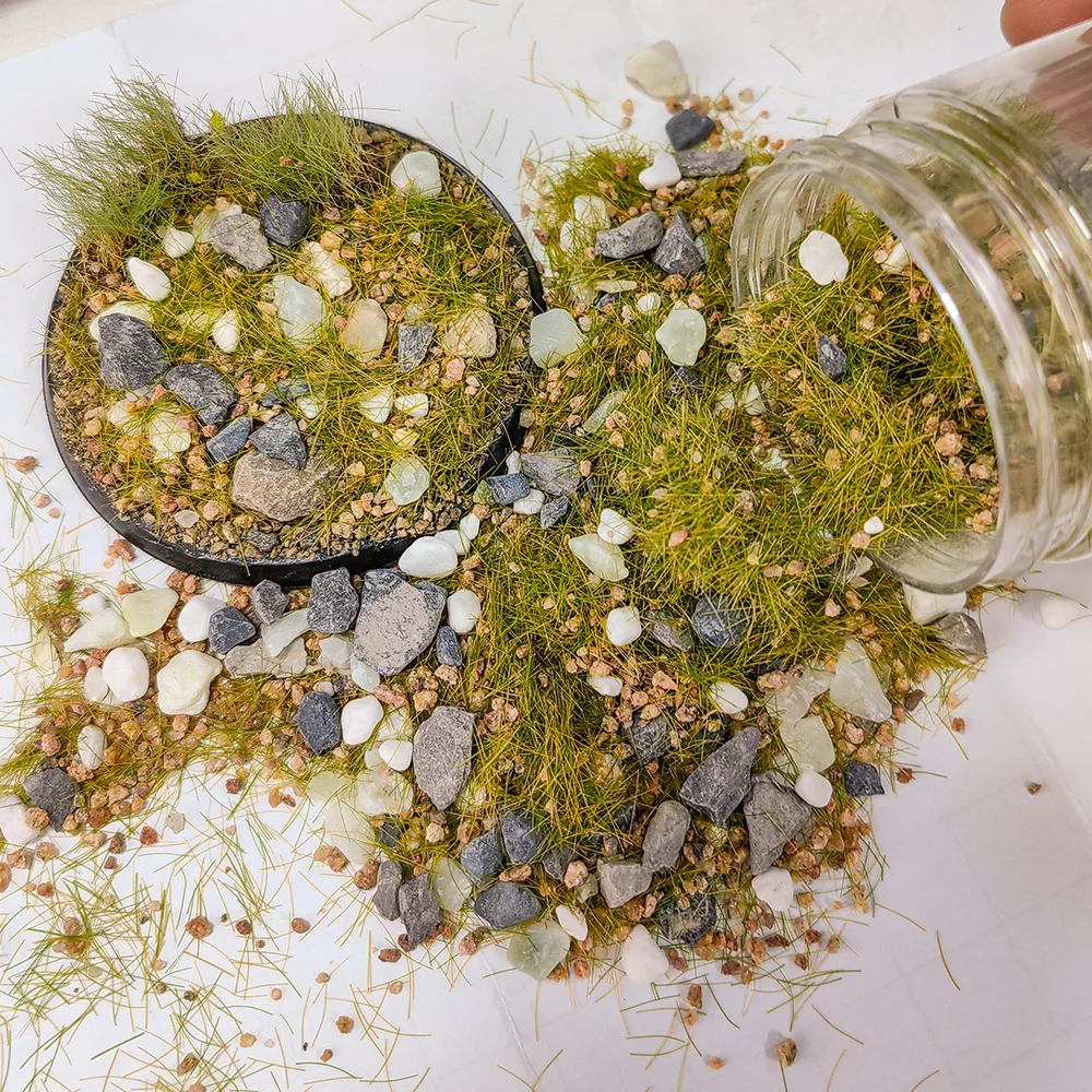 50g/110g Diy Static Grass Terrain Powder Model with Stone Ho N Scale Military Wargame Scene Diorama Garden Decor Model Making