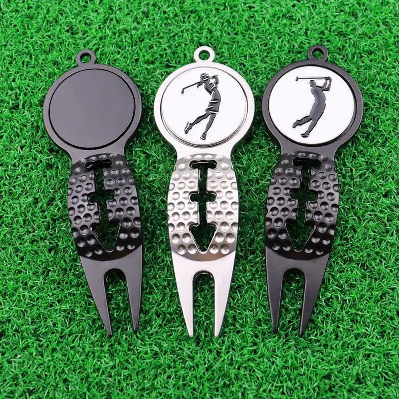 Divot Tool En Bal Marker Zink Legering Bal Marker Reparatie Tool Draagbare Roestvrije Stevige Golf Accessoires Voor Het Reinigen