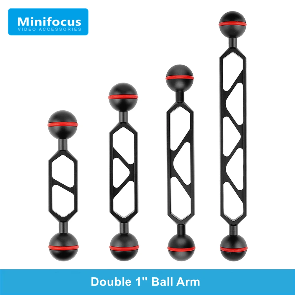 

Aluminum 1" Dual Ball Joint Diving Lights Arm Bracket Mount for Camera Underwater Tray Extension Photography System Accessories