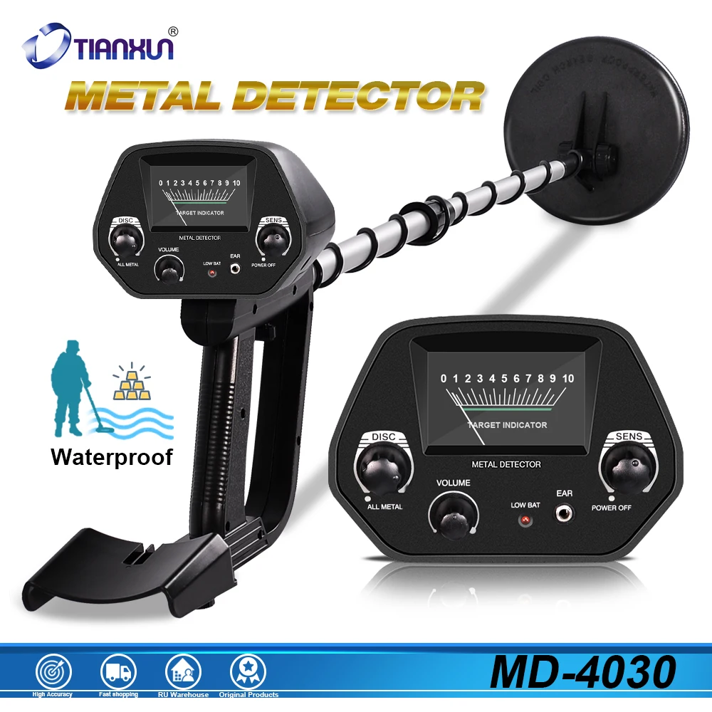 MD-4030 Metal Detector Easy Installation High Sensitivity Accuracy Metal Detecting Tool Treasure Underground Length Adjustable