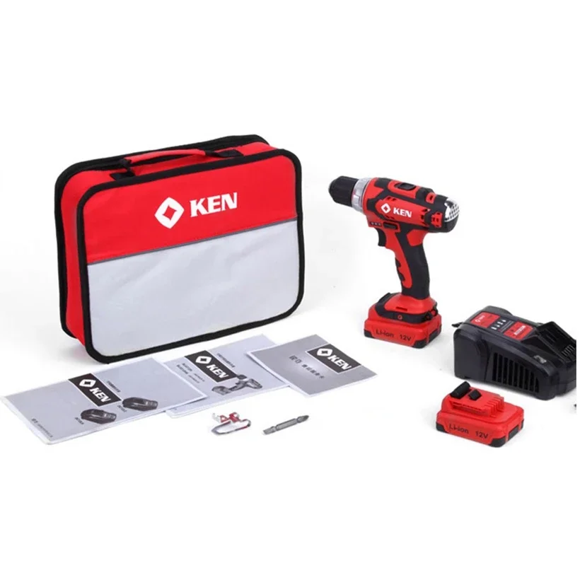 KEN 10mm 12V/2.5Ah Battery Double Speed 30Nm Li-ion Cordless Drill