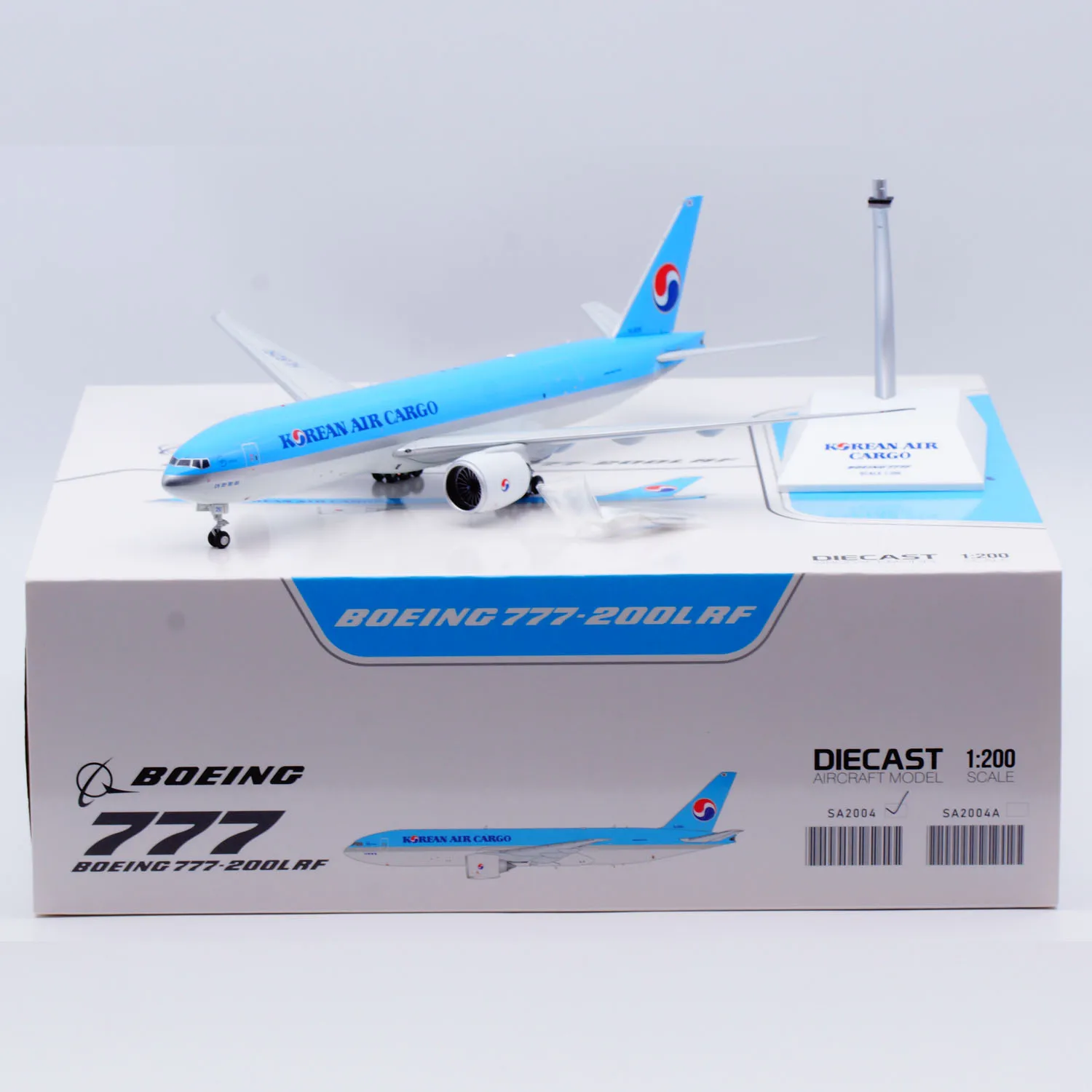 SA2004合金製コレクタブル飛行機ギフト JCウィングス 1/200 韓国航空貨物「スカイチーム」ボーイングB777Fダイキャスト航空機ジェットモデル HL8251