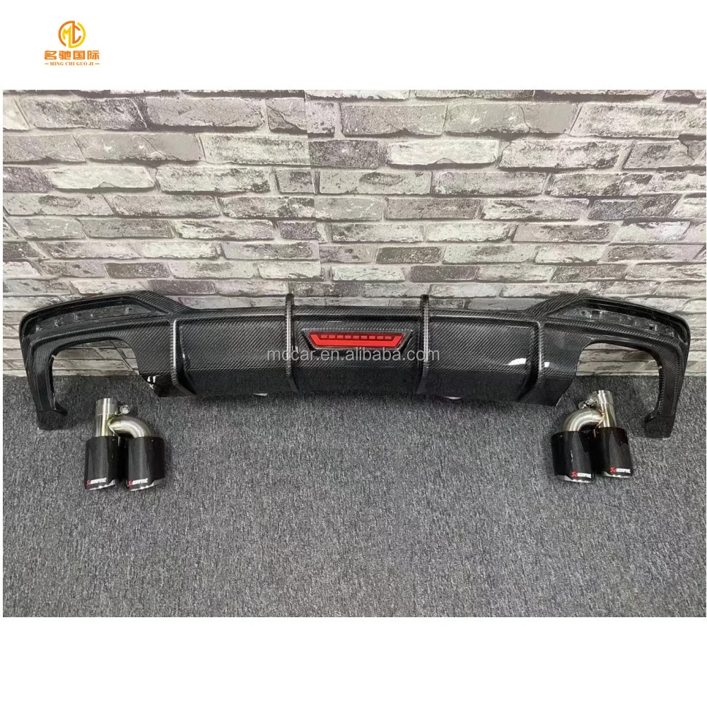 Black Car rear bumper carbon fiber diffuser for Audi  B9 A5 S5 rear diffuser