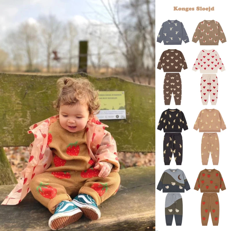 KS-Ensemble pull et pantalon en coton pour enfants, pull pour tout-petits, sweat-shirt à manches longues, vêtements d'extérieur pour enfants, vêtements pour garçons et filles, Y-Brand