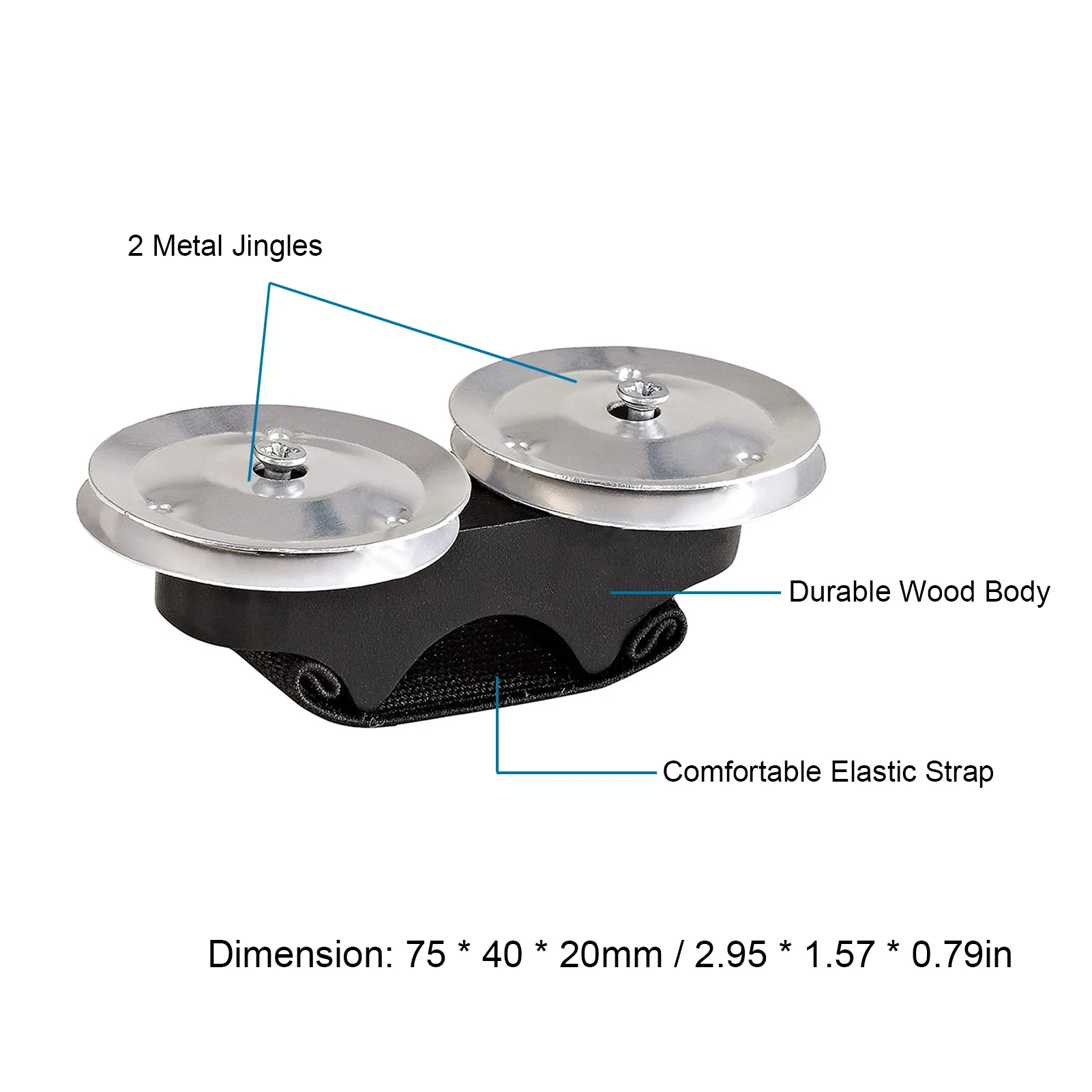 Finger Jingle Tambourine for Cajons Bongos Djembes Congas Hand Drums Percussion Accompaniment Music Hand Percussion Jingle Bells