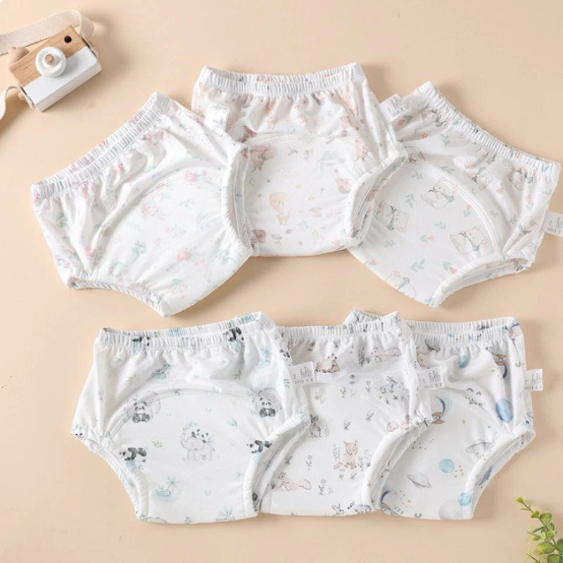 

3/6pcs Cotton Baby Training Pants Boys Girls Underwear Washable Nappies Breathable Baby Cloth Diapers Toddler Study Pants