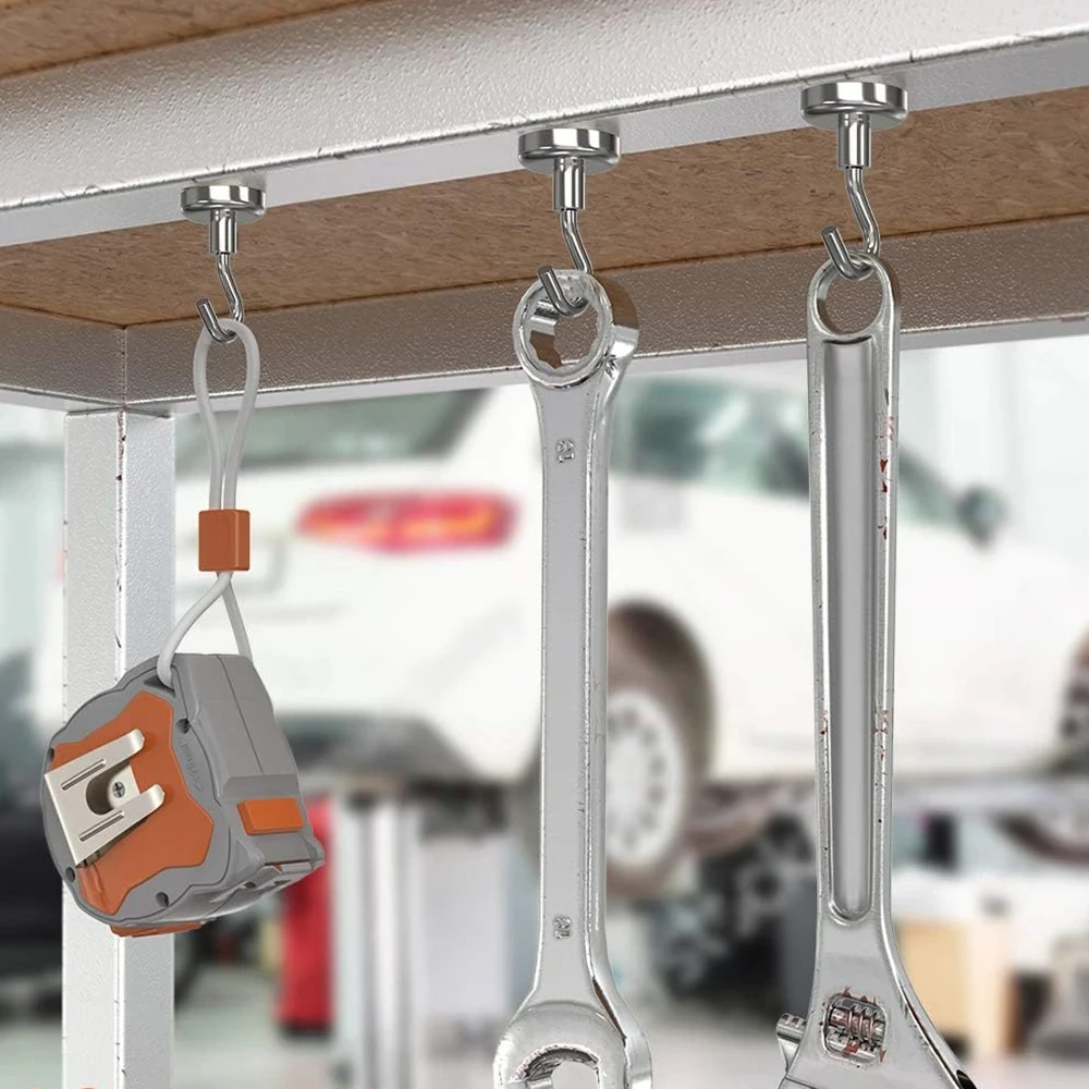 10PCS E20 Metall Starke Magnetische Haken Wand-montiert Heavy Duty Magnet Haken Schlüssel Mantel Hängen Aufhänger Hause Küche bad Lagerung – Detail 7