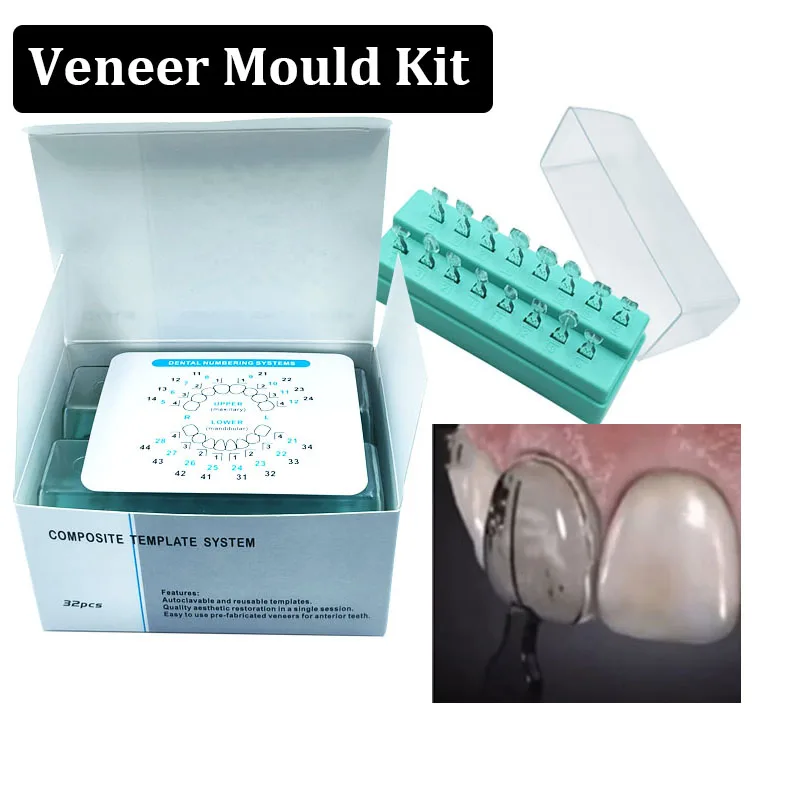 

Dental Veneers Mould Kit Composite Resin Mold Porcelain Teeth Veneer Aesthetic Mould Composite Anterior Tooth Whitening Tool