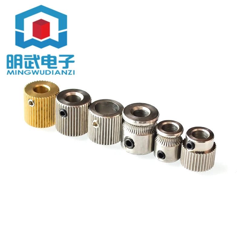 3D Printer Accessories 36/40 Teeth MK7/8 Brass Stainless Steel Extruder Reduction Wheel Feed Wheel Gear