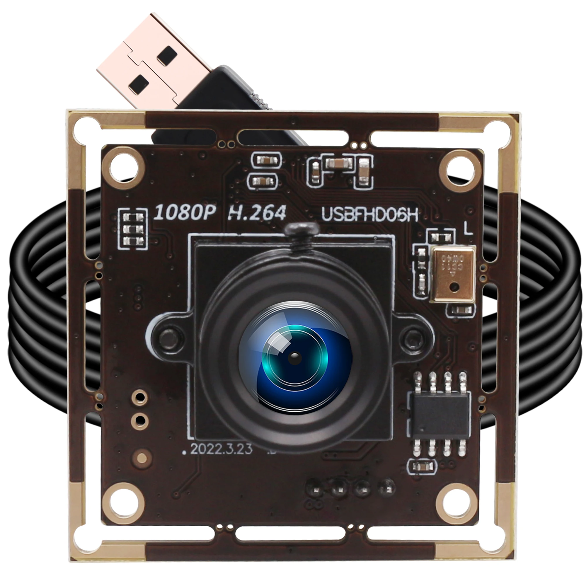 

ELP USB Camera Module Low Light Mini Camera 2MP Full HD 1080P Audio Webcam with Digital Microphone H.264 USB2.0 Security Camera