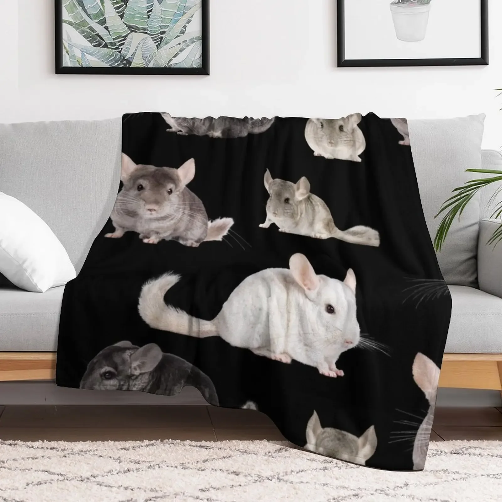 New Chinchilla Sticker Pack Throw Blanket Soft Big Decorative Sofa Polar Blankets