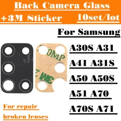 JoeeStore 10set Rear Back Camera Glass Lens For Samsung A30S A31 A41 A50 A50S A51 A70S A71 A70 With 3M Sticker Adhesive Repair