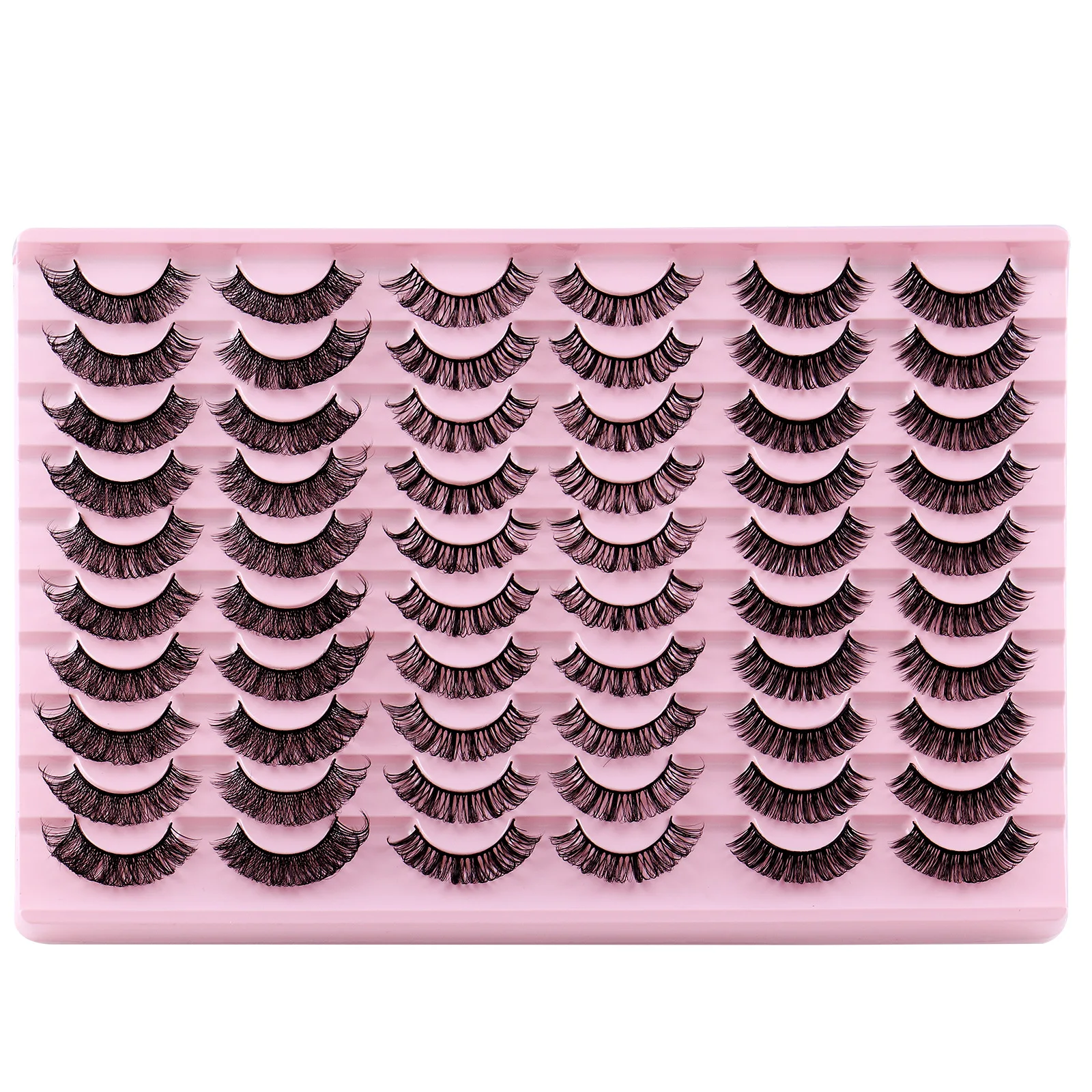 Russian Strip Lashes 30/10 Pairs 3D False Eyelash Fluffy Mink Lashes Russian Eyelashes DD Curl Fake Eyelashes Makeup Eye Lashes