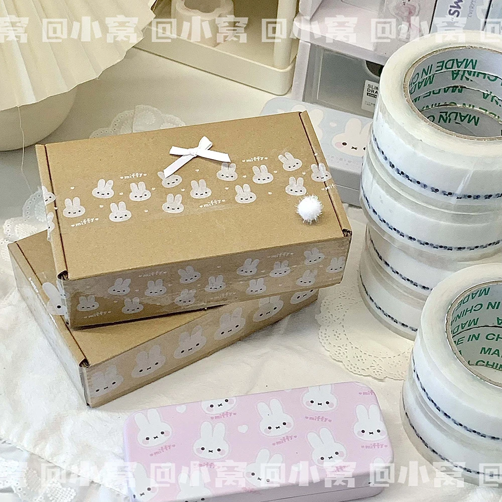 Kawaii Miffy Transparent Packaging Sealing Tape Cute Box Parcel Decorative Sticker Creative Gift Wrapping Supplies Girl Gift