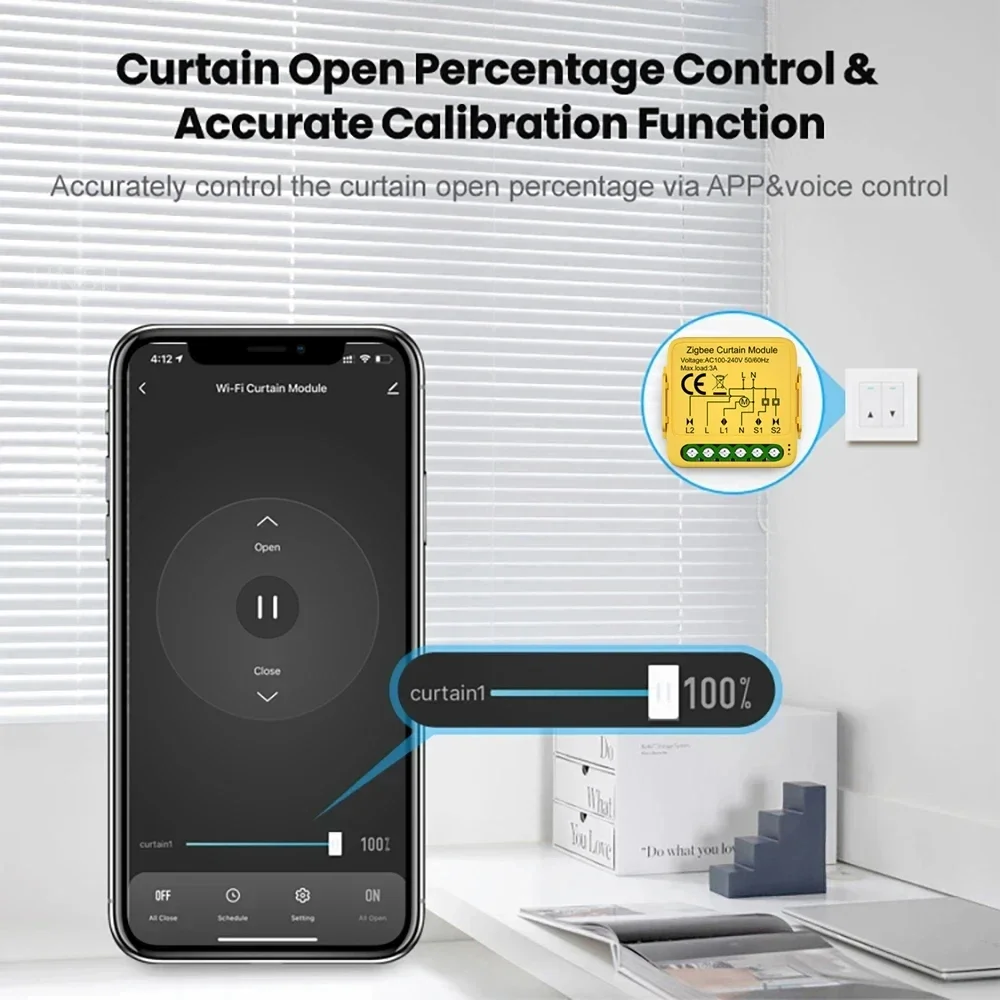 Imagem -03 - Tuya-zigbee Inteligente Módulo Interruptor Cortina Controlador Interruptor Cego Obturador do Rolo Motor Elétrico Suporte Alexa Google Home Wi-fi