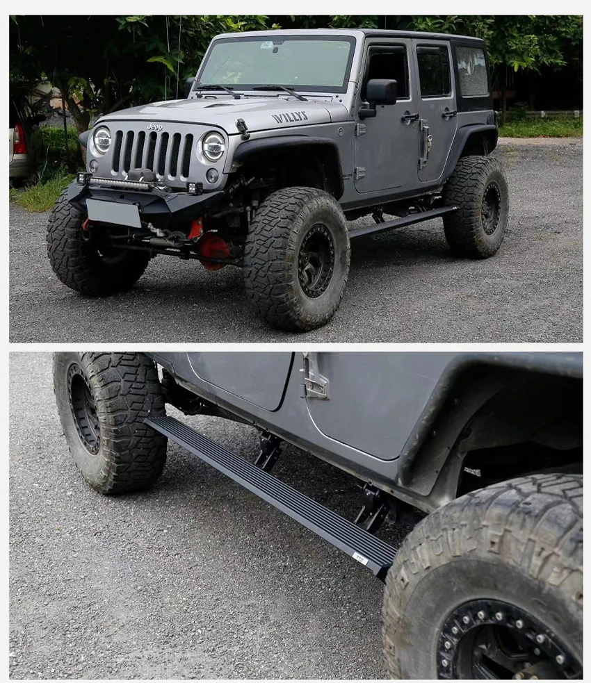 Newest side step running board side pedal for Jeep Gladiator 2017-2024,Intelligent&scalable padel,thicken aluminum durable motor